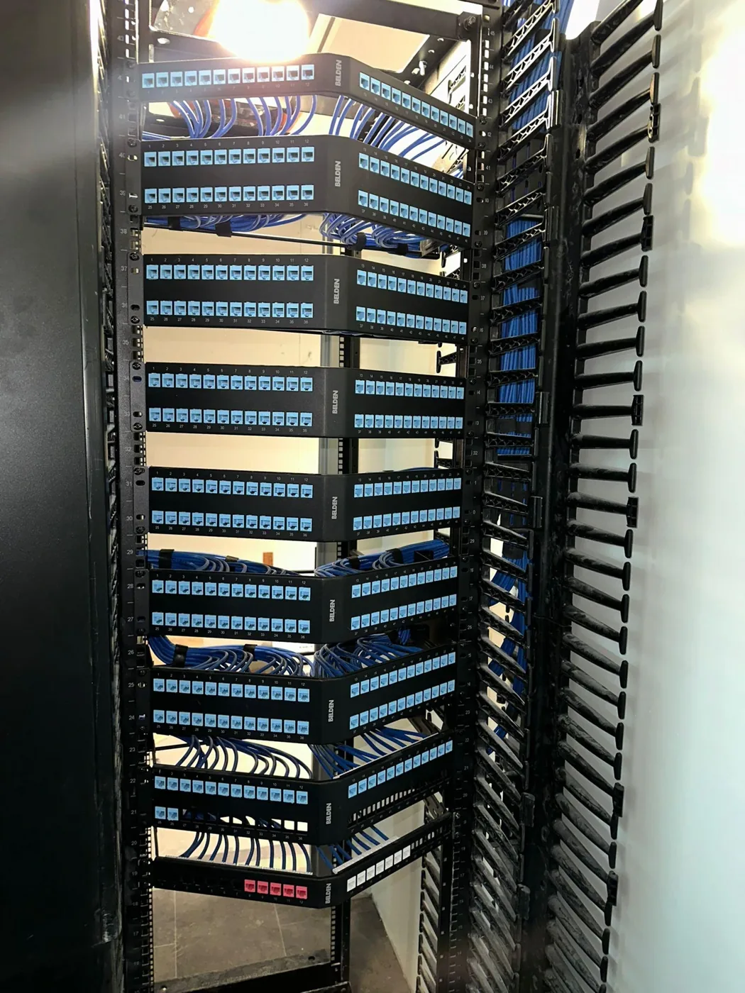 Patch panel build — commercial rack